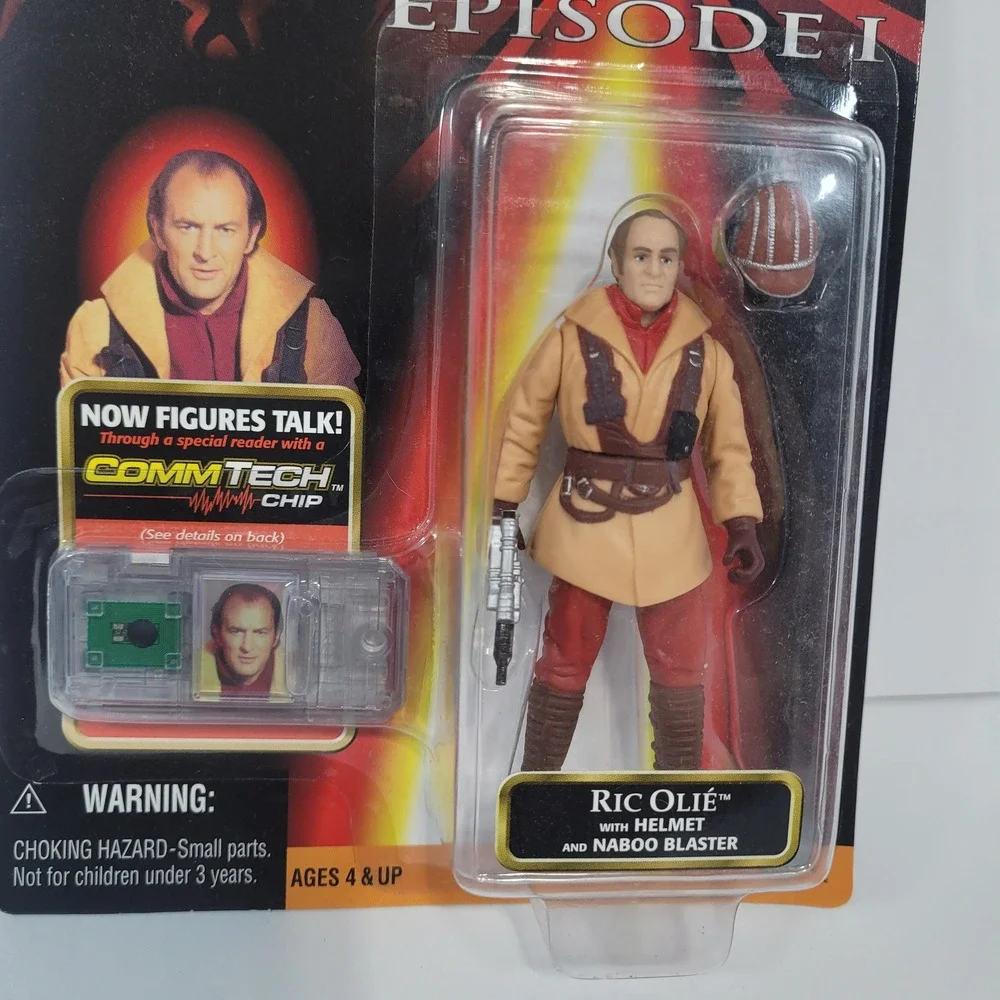 Star Wars Episode I Ric Olie Action Figure Hasbro 1998 CommTech Chip New
